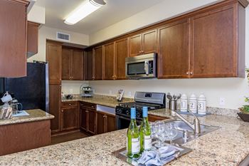 Stainless steel whirlpool appliances in kitchen 